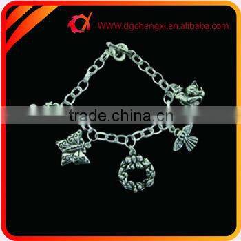 fashion link bracelet with garland charm