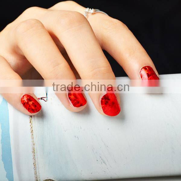 Halloween dongguan shining bloody red nail art strip for party waterproof nail arts design glossy metallic nail sticker factory