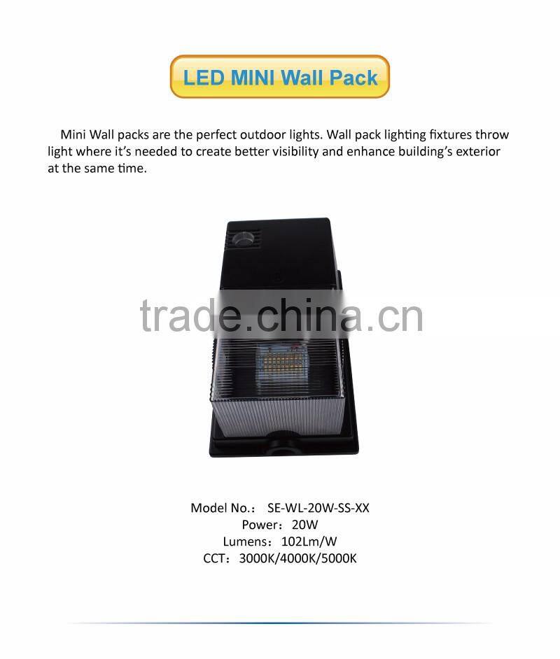 20W Mini UL IP54 Waterproof Wall Pack Light