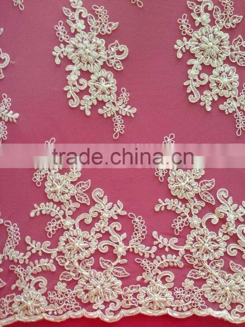 voile lace fabric nigerian african for wedding dress