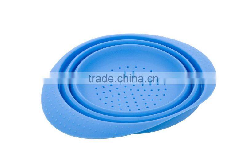 Flexible Non-stick Kitchenware Silicone collapsible strainer