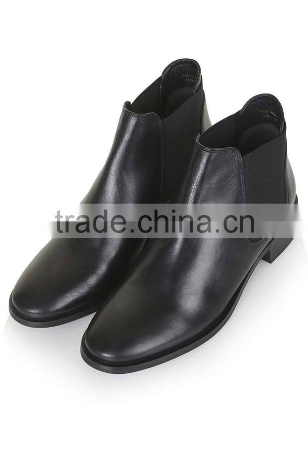2016 top hot fashion high quality black color pu upper chelsea style women ladies boots shoes