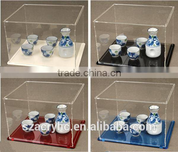 counter clear acrylic ceramic tea set display box
