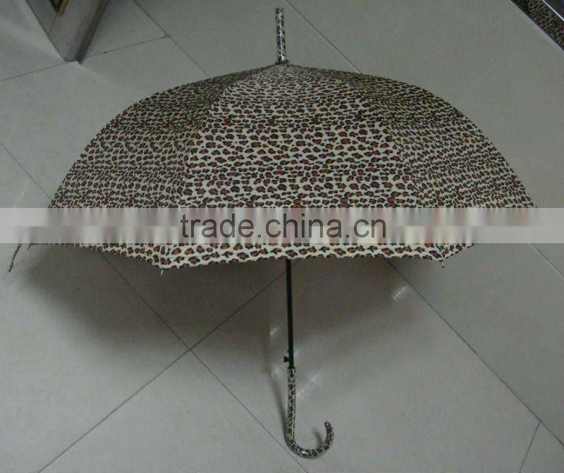long curved handle fashion dome leopard pretty lady Umbrella