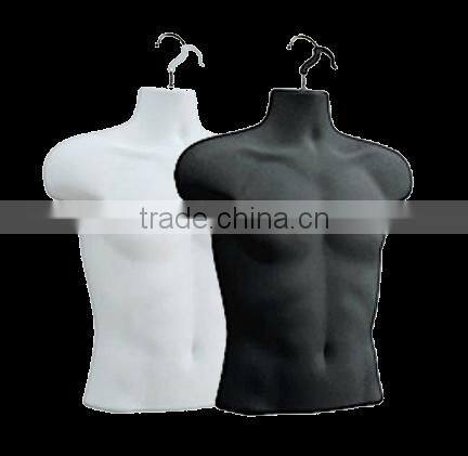 Plastic Mannequin Male Upper Torso Hanging Form | Black or White