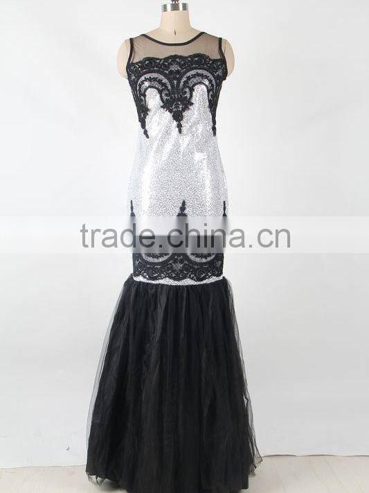 Latest fashion 5 colors ready stock low back sexy mermaid evening dress with sequin