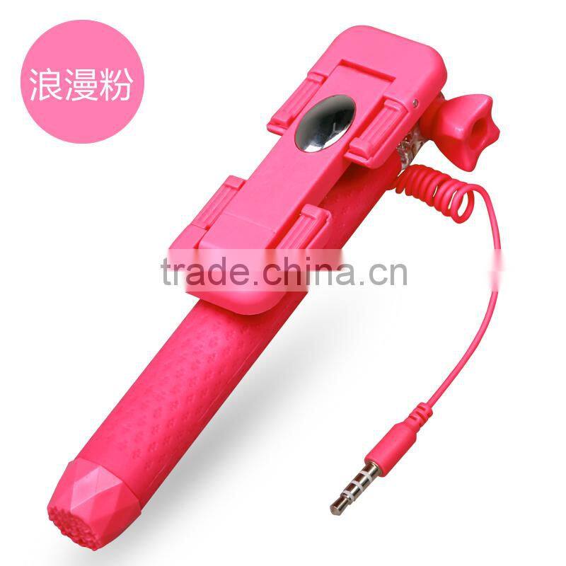 S00768 monopod super mini RK 3rd generation remote shutter wired selfie stick,wire-control selfie for mobile phone