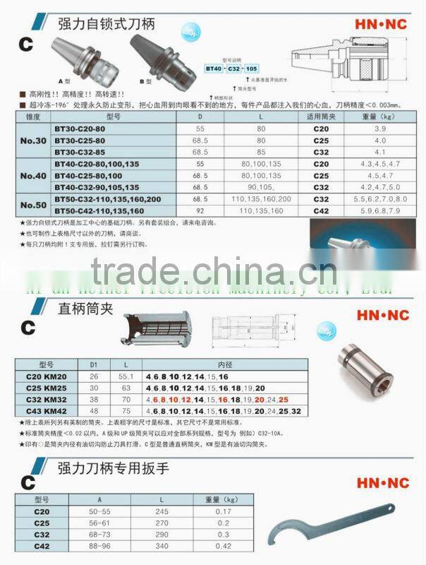 Strong type milling Dan Huangjia head shank BT60-C42-135