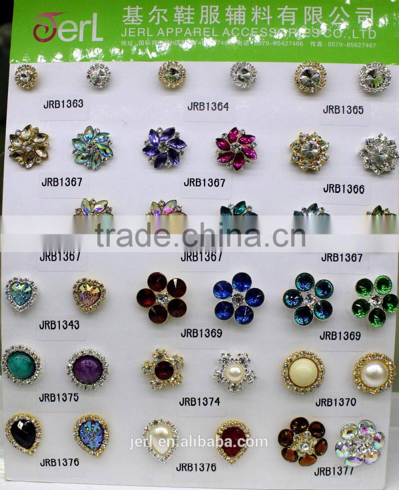 Wholesale bulk metal crystal rhinestone fashion button rhinestone button for wedding