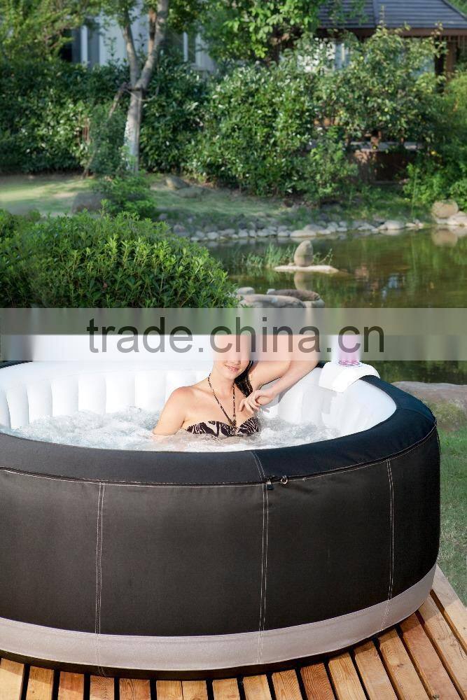 Hot sales inflatable portable massage spa pool with synthenic lether cover