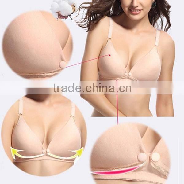 Hot Selling Mum Maternity Bras One-piece Breastfeeding Bras Open Front Button Nursing Bras