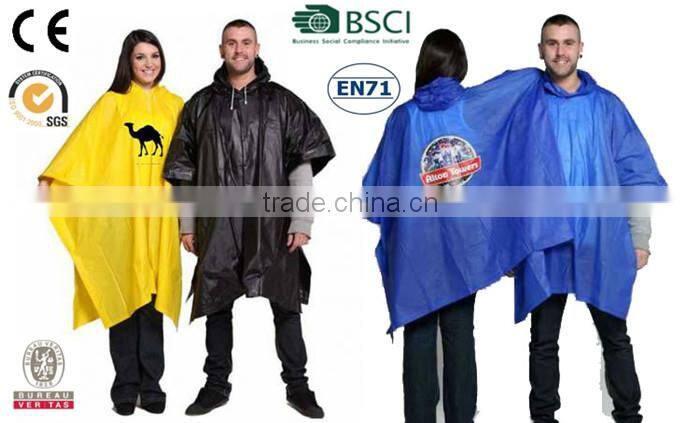 Rain Plastic PE Rain Poncho/ Disposable raincoats