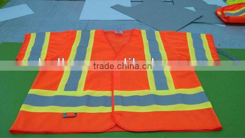 long sleeves reflective safety vest in orange