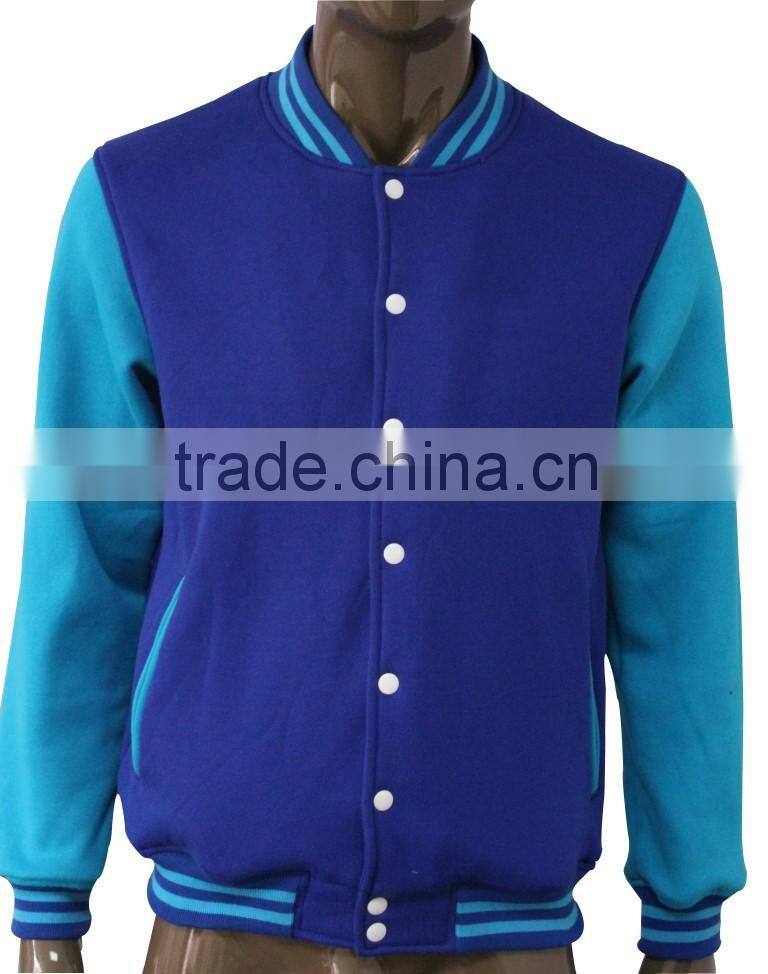 Custom Men's Cotton Hoodie Baseball Varsity Jacket in different colors