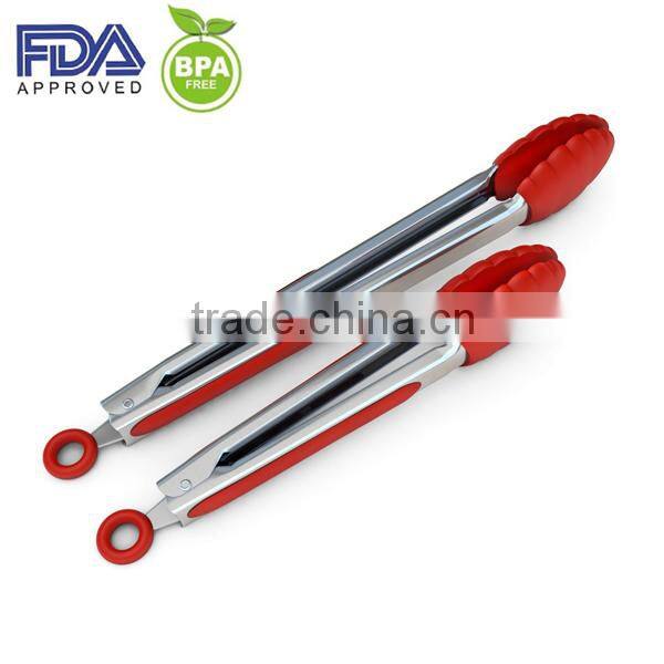 Good grip silicone oven tongs/ice tongs/food tongs
