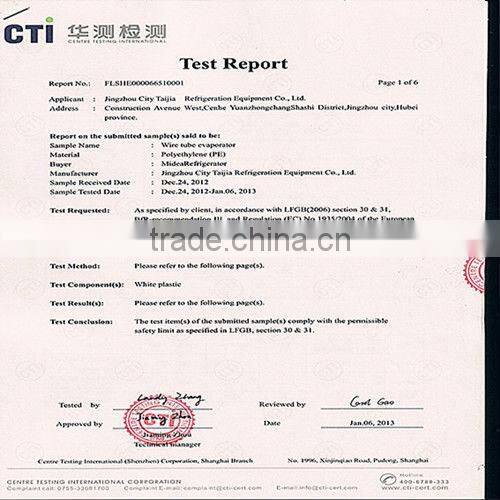 Four layers wire tube freezer&refrigerator evaporator