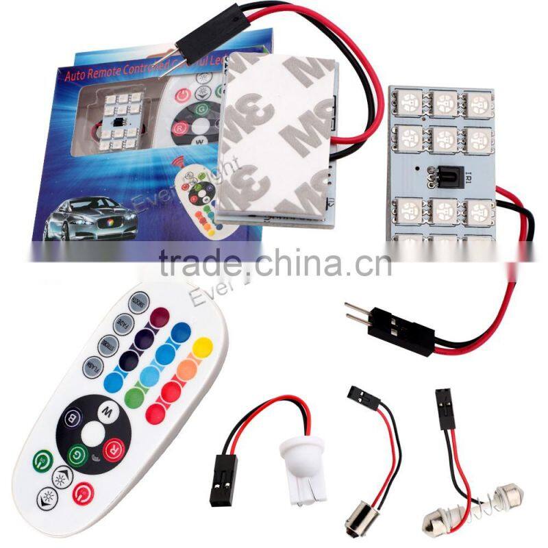 Remote control rgb led light 5050 12SMD 12v led dome light