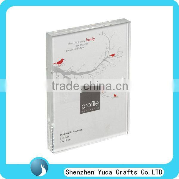 Durable wholesale plexiglass photo frame double sides picture frame acrylic block