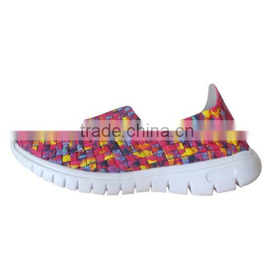 China Factory Women Woven Weave Shoes , Elastic Belt Hand Knit Shoes , Handmade Woven Elastic Shoes HT-109714-202