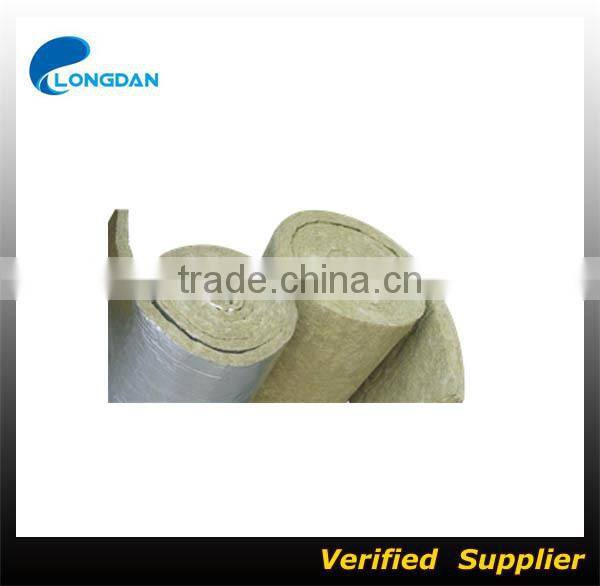 100% Non-asbestos Thermail Insulation Rock Wool Blanket Roll with Aluminum Foil