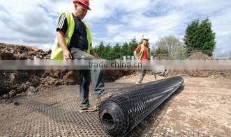 China supplier civil engineering pp biaxial polyester geogrid