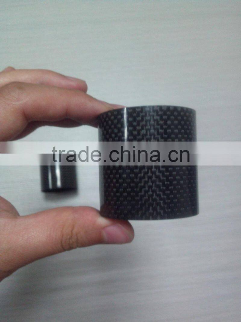 3K Plain 50mm*45mm*50mm Carbon Fiber Roll-wrapped Tube