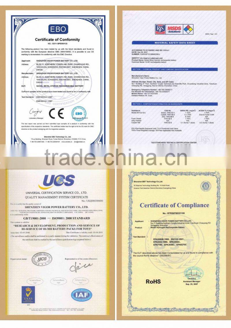 2/3A 1600mah flat pack with original factory outlet