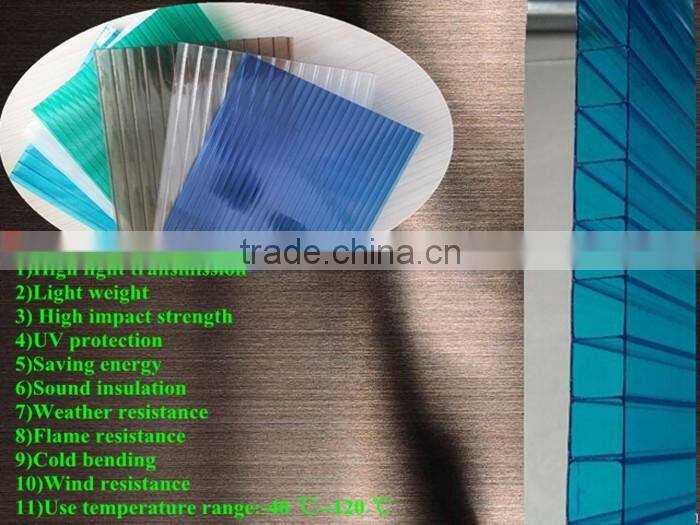 Good double wall polycarbonate sun roof sheet