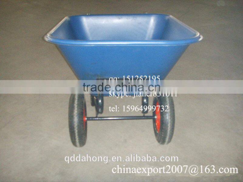 140L Double Wheels Heavy Duty Plastic Wheelbarrow for construction and Garden Use