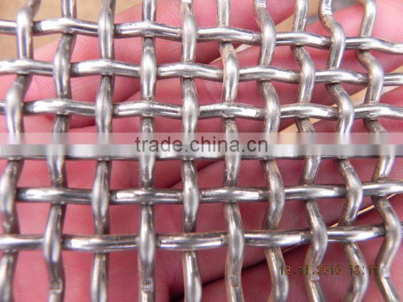 Top quality square decorative Stainless Steel Woven crimped wire mesh