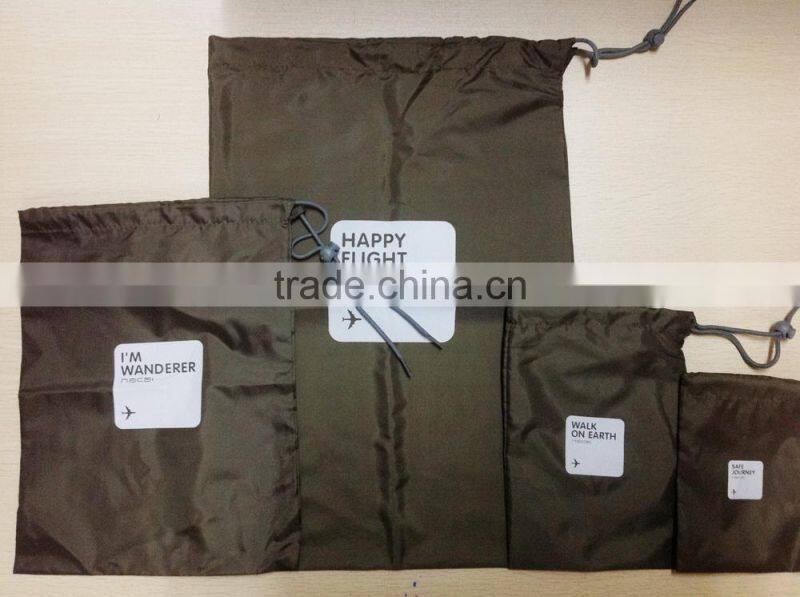 pull drawstring polyester made travel storage bag