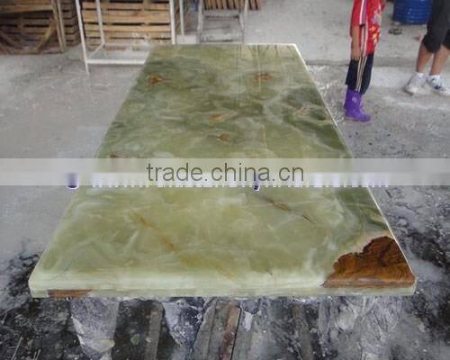 EXPORTER OF LIGHT GREEN ONYX TABLE TOPS COLLECTION