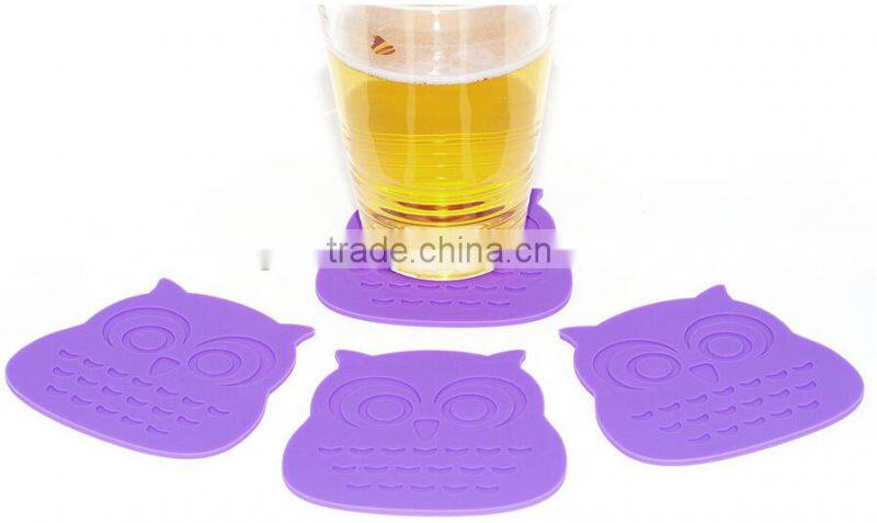 Owl Shaped Silicone Waterproof Heat Resistant Table mat&silicone baking mat*silicone coaster&silicone placemat