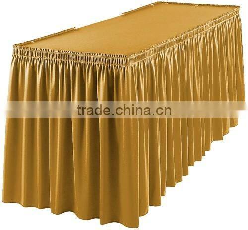 hotsale gold wedding party table skirting