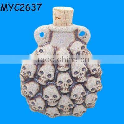 Skull designs ceramic bottles for spirits