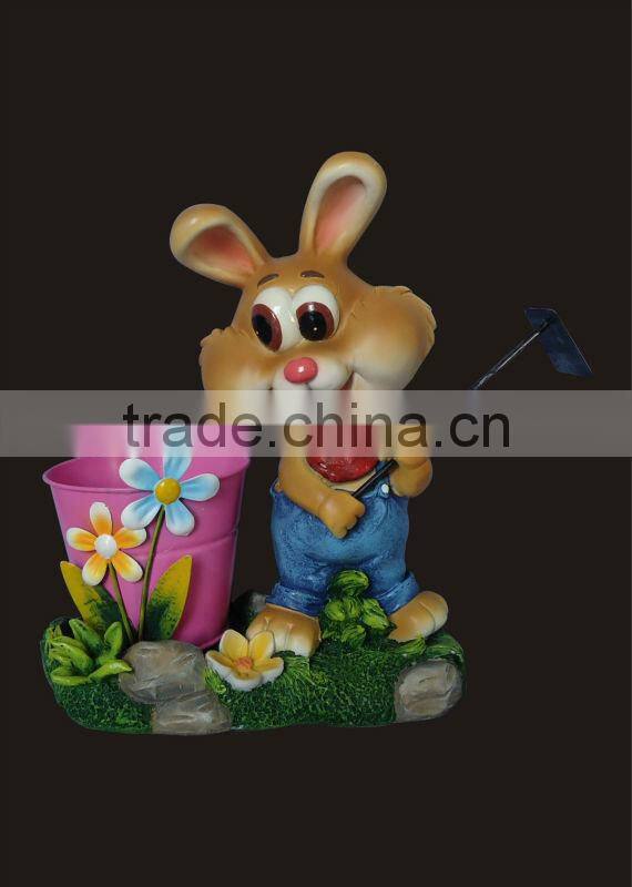 2014 new design cute cartoon boy reading with flower planter ceramic pot garden decoration