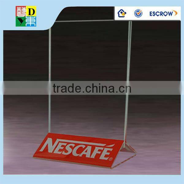 2015 hot sale newest acrylic table menu holder/custom design acrylictable tent with high quality China manufacturer low price