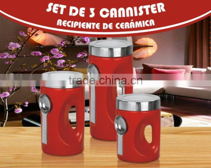 colorful kitchen ceramic canister set