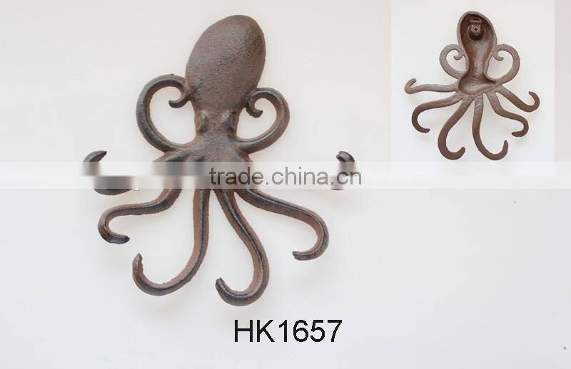 home decoration, cast iron octopus hooks