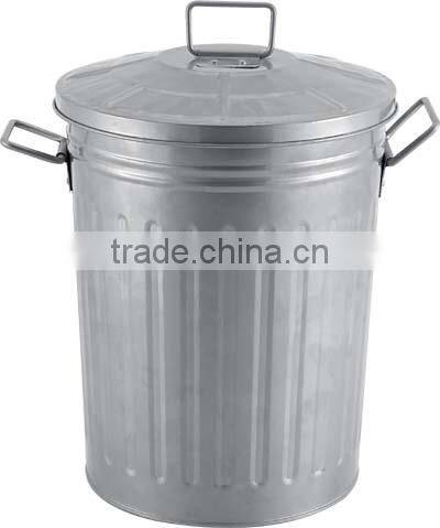 Various Sizes Outdoor Round Galvanized Steel Metal Trash Can Recycle Garbage Bin