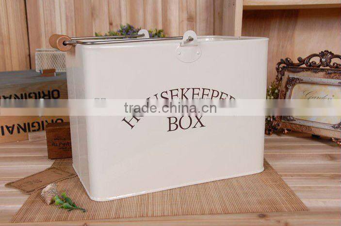 Galvanized Iron Compost Bin Trash Bin Laundry Bin Flower Planter With Handle and Lid