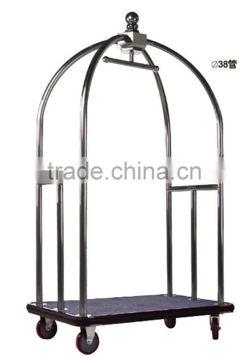 Hotel Stainless steel luggage trolley black color D13-D