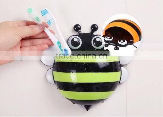 new design bee shaped plastic cartoon toothbrush holder toothpaste holder bathroom set