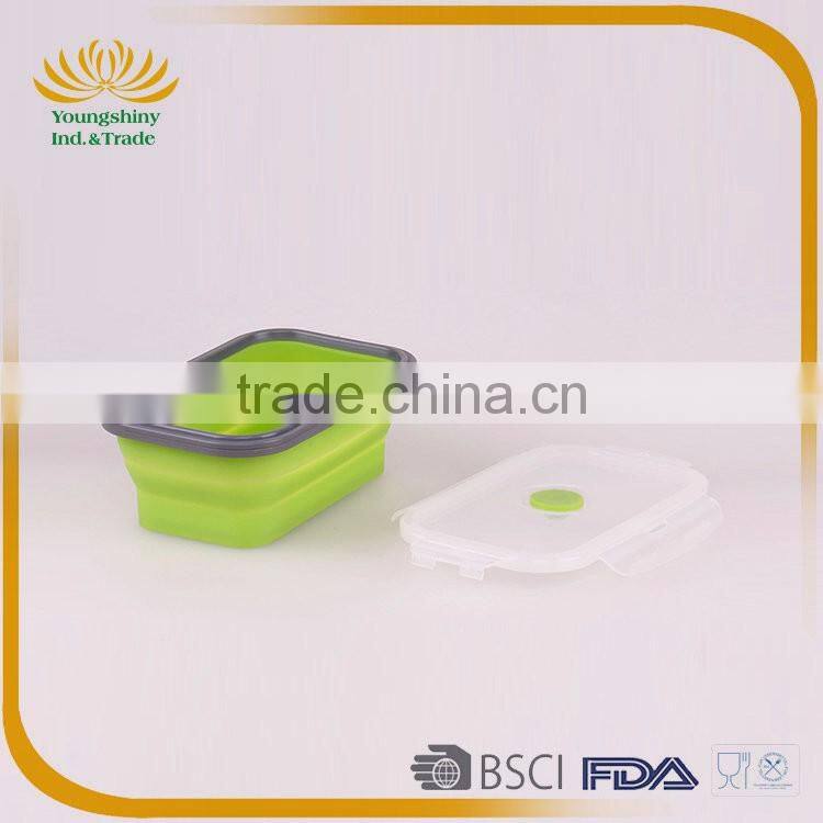 Silicone collapsible lunch box for kids