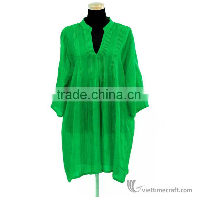 Silk Ladies' Dresses, Ladie's Silk Garment with many colors and sizes, made of natural silk in Vietnam