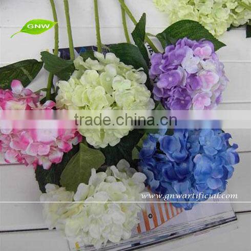 GNW FLH06 Office Christmas Ornaments White Color Fake Flower Plastic Hydrangea Indoor Landscaping