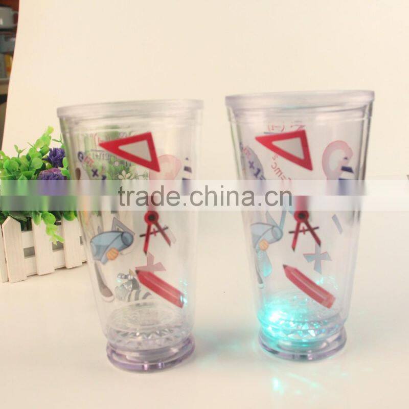 food grade material PS party glass with straw for promotional