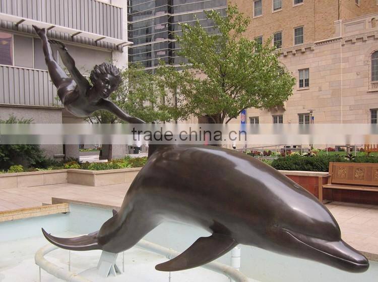 outdoor garden decoration metal craft bronze dolphin outdoor statues