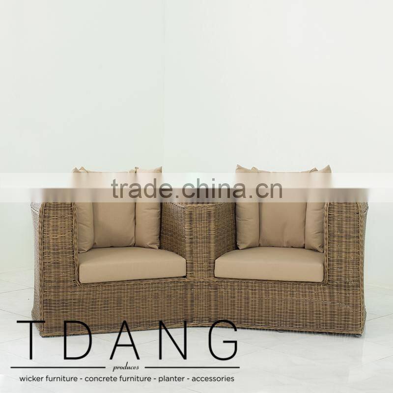 Regatta Wicker Loveseat- Top sale wicker synthetic rattan sofa love seat