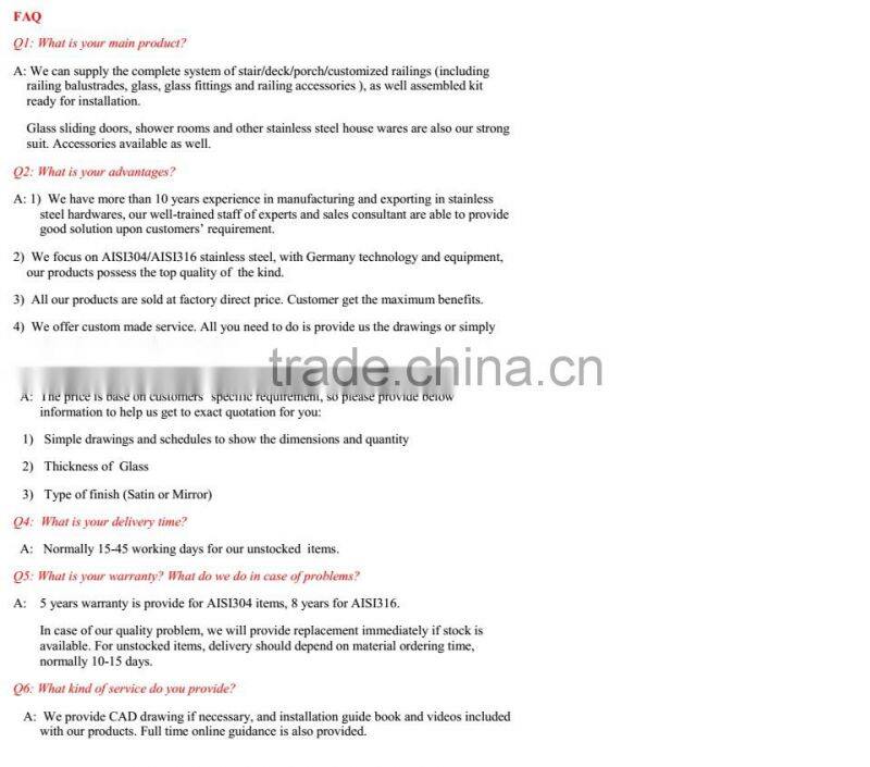 High quality stainless steel channel brackets